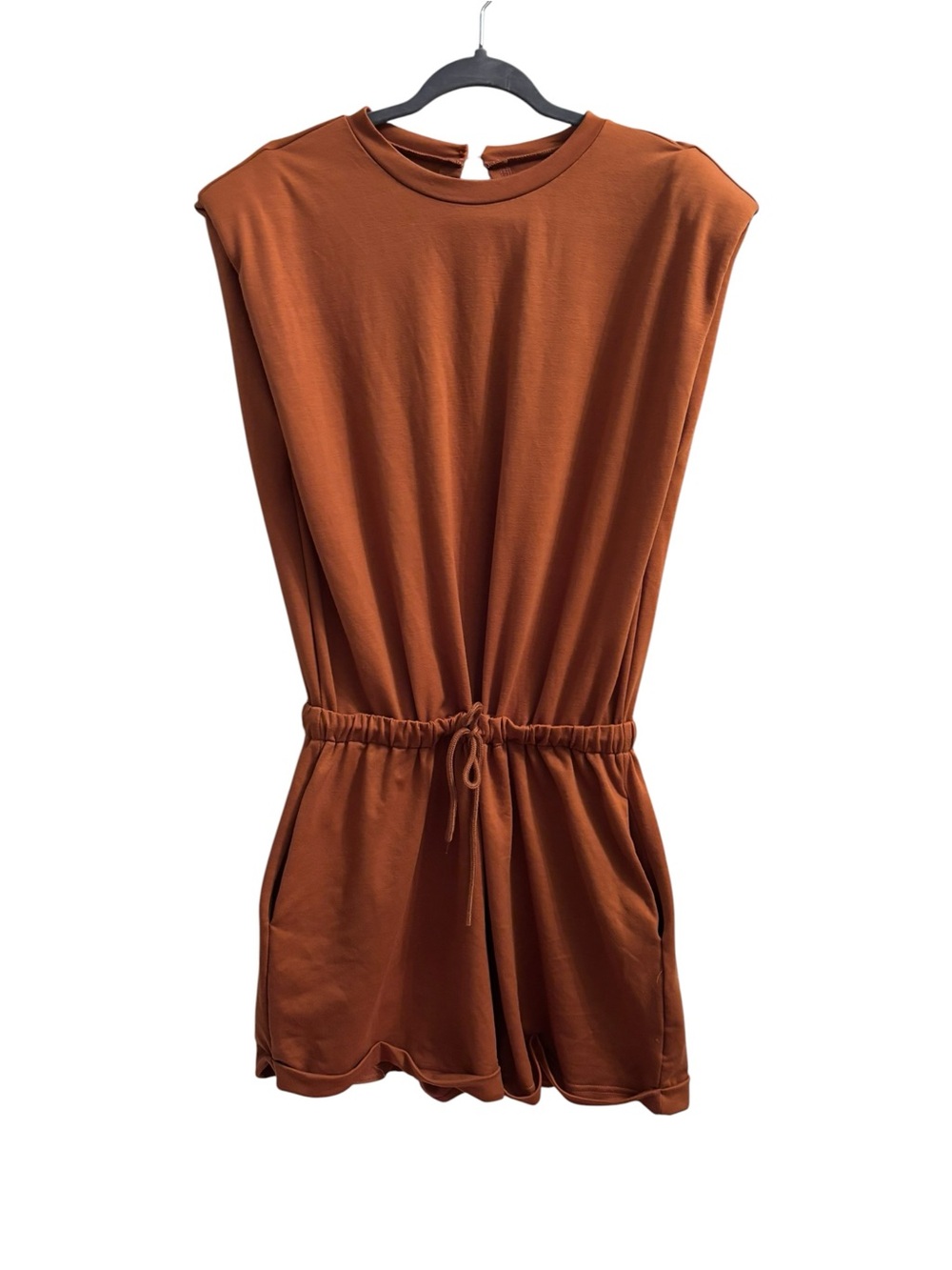 Bundle of 2 Drawstring‎ Sleeveless Romper - Rust and Blue